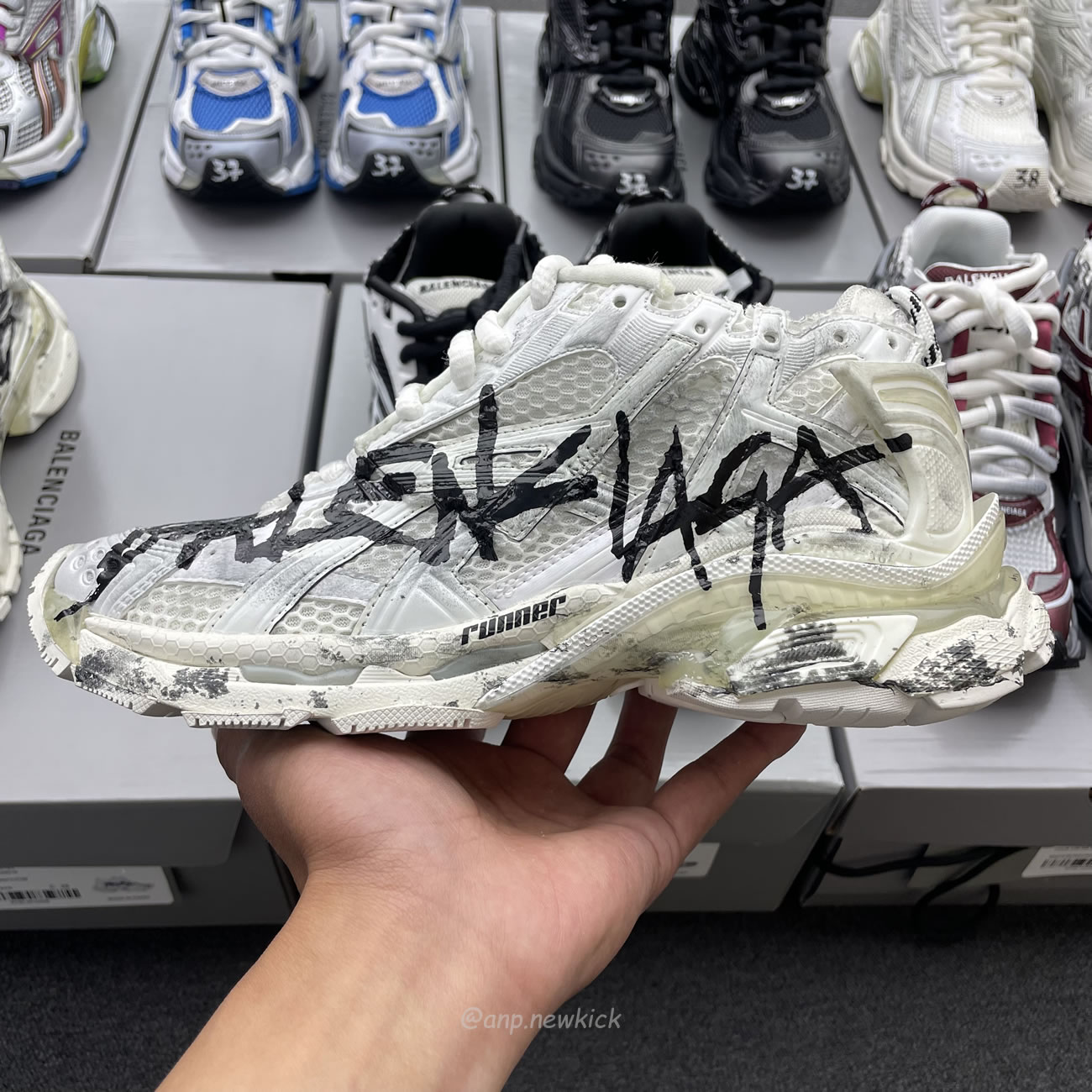 Balenciaga Runner White Grey Silver Black Blue Multicolor Burgundy (20) - www.newkick.vip